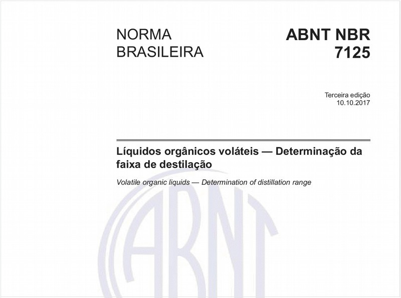 Líquidos orgânicos voláteis - Determinação da faixa de destilação