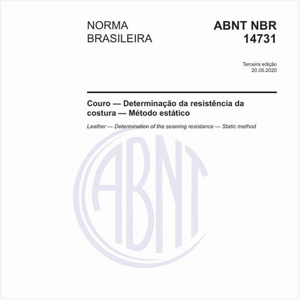 Couro — Determinação da resistência da costura — Método estático