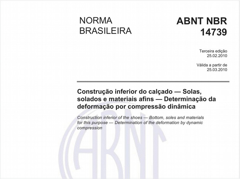 Construção inferior do calçado - Solas, solados e materiais afins - Determinação da deformação por compressão dinâmica