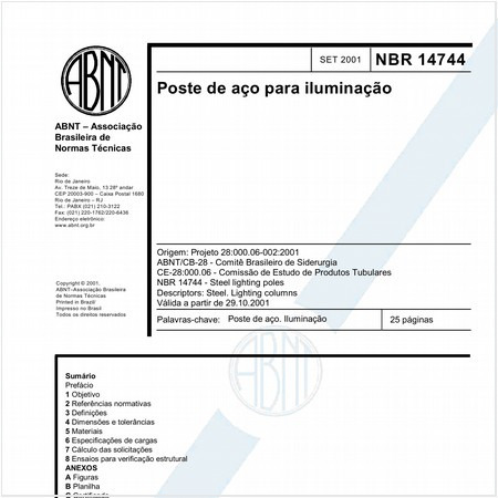 Poste de aço para iluminação