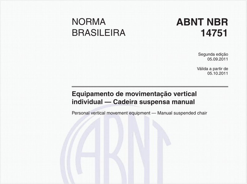 Equipamento de movimentação vertical individual — Cadeira suspensa manual