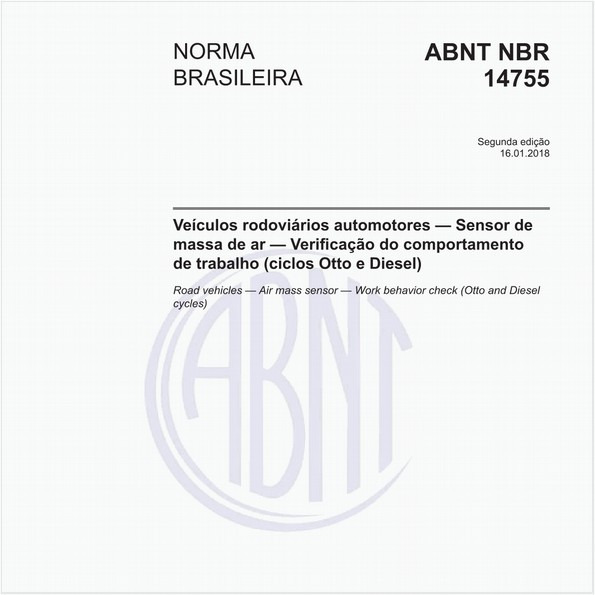 Veículos rodoviários automotores - Sensor de massa de ar - Verificação do comportamento de trabalho (ciclos Otto e Diesel)