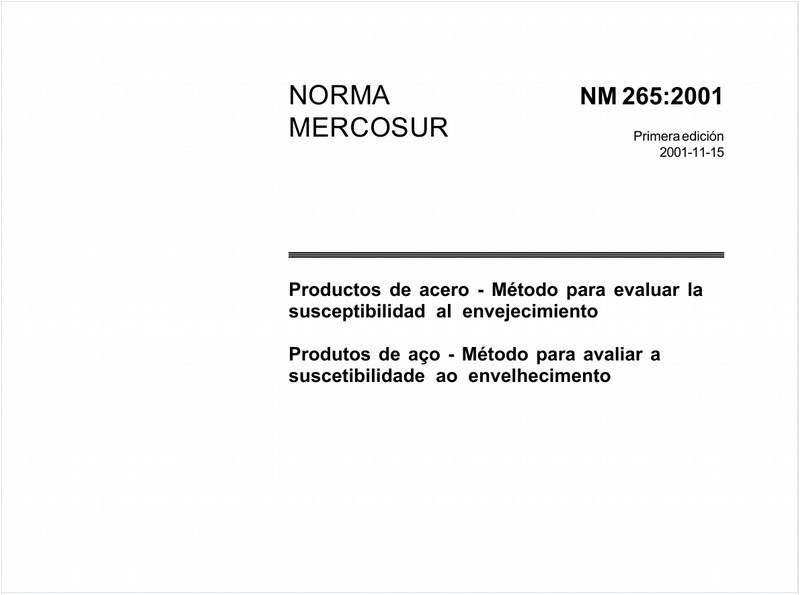 Produtos de aço - Método para avaliar a suscetibilidade ao envelhecimento