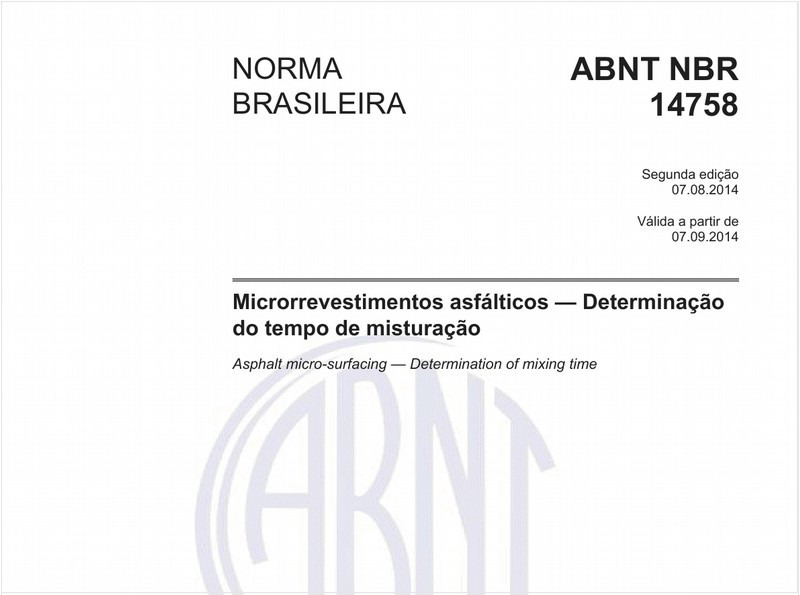 Microrrevestimentos asfálticos - Determinação do tempo de misturação
