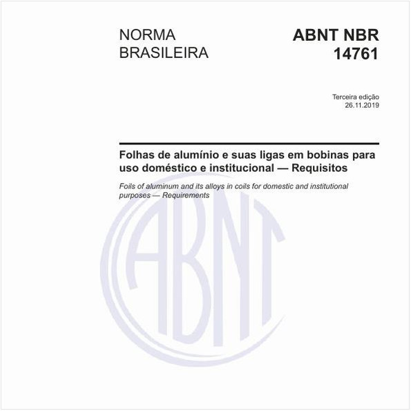 Folhas de alumínio e suas ligas em bobinas para uso doméstico e institucional - Requisitos