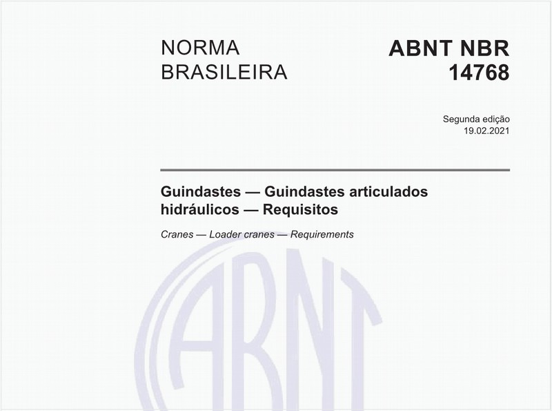 Guindastes - Guindastes articulados hidráulicos - Requisitos