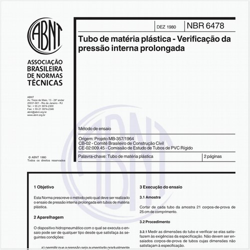 Tubo de matéria plástica - Verificação da pressão interna prolongada