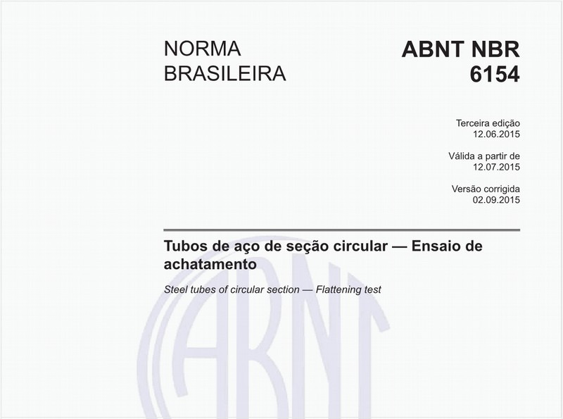 Tubos de aço de seção circular — Ensaio de achatamento