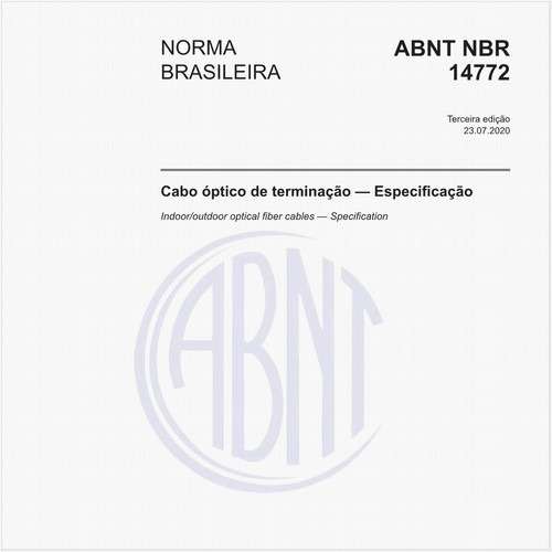 Cabo óptico de terminação — Especificação