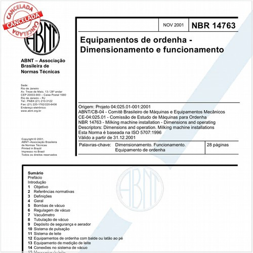 Equipamentos de ordenha - Dimensionamento e funcionamento