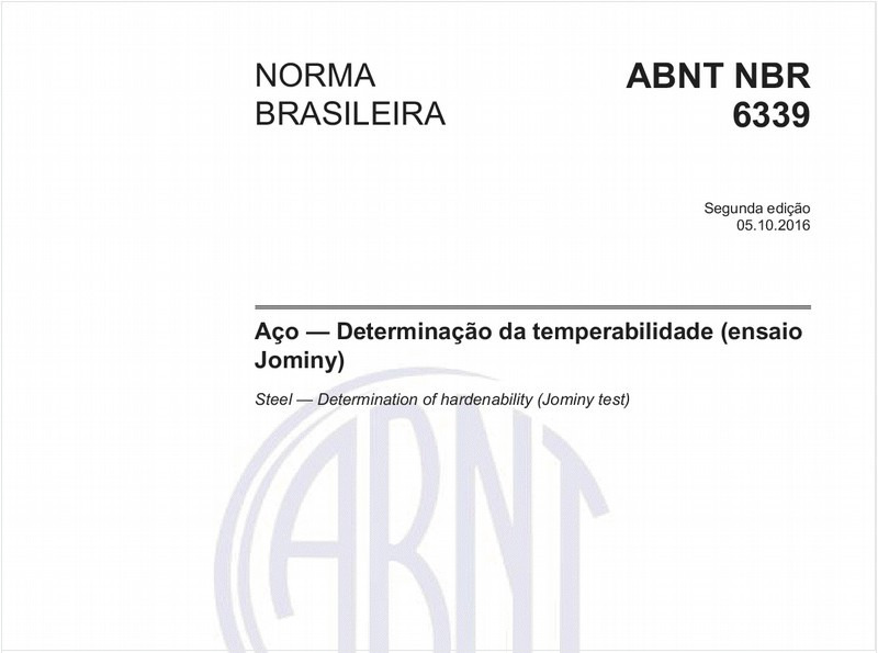 Aço - Determinação da temperabilidade (ensaio Jominy)
