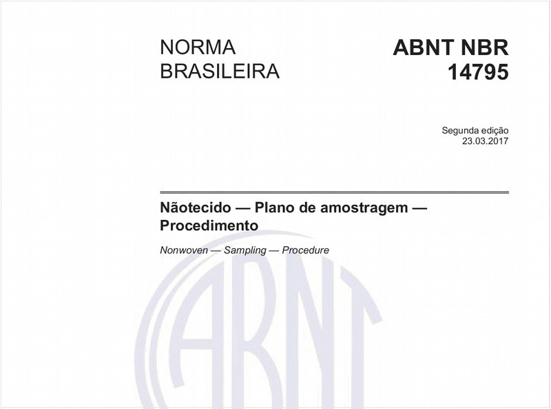 Nãotecido - Plano de amostragem - Procedimento