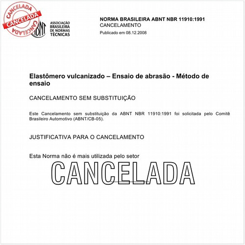 Elastômero vulcanizado - Ensaio de abrasão