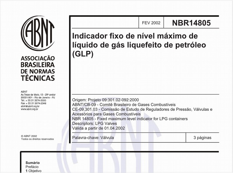 Indicador fixo de nível máximo de líquido de gás liquefeito de petróleo (GLP)