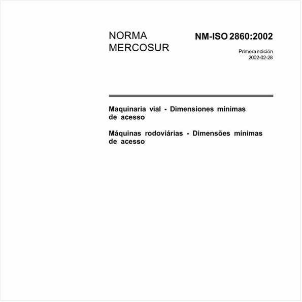 Máquinas rodoviárias - Dimensões mínimas de acesso