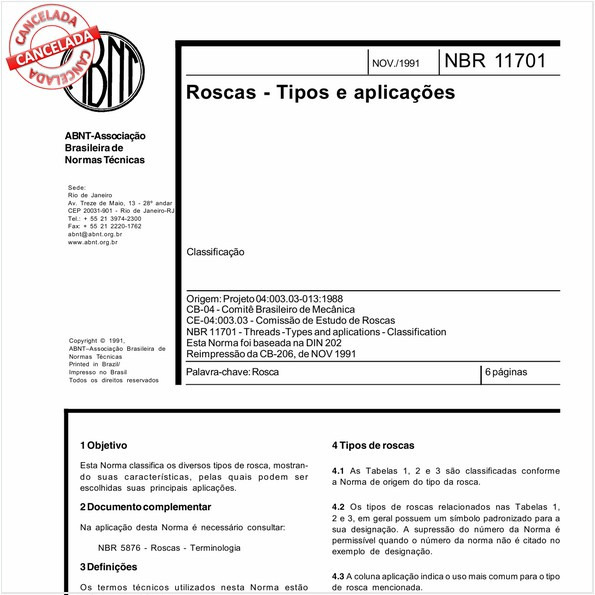 Roscas - Tipos e aplicações