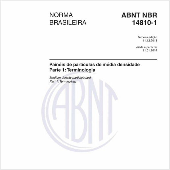 Painéis de partículas de média densidade - Parte 1: Terminologia