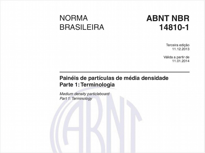 Painéis de partículas de média densidade - Parte 1: Terminologia