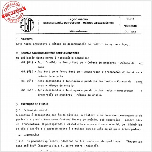 Aço-carbono - Determinação do fósforo - Método alcalimétrico