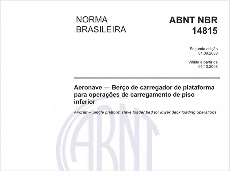 Aeronave - Berço de carregador de plataforma para operações de carregamento de piso inferior