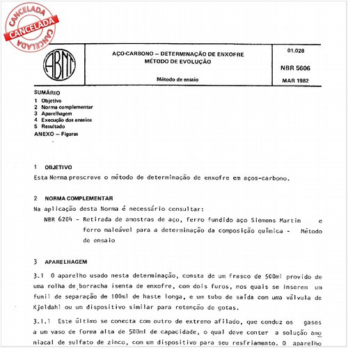 Aço-carbono - Determinação de enxofre - Método de evolução