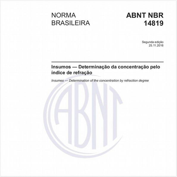 Insumos — Determinação da concentração pelo índice de refração