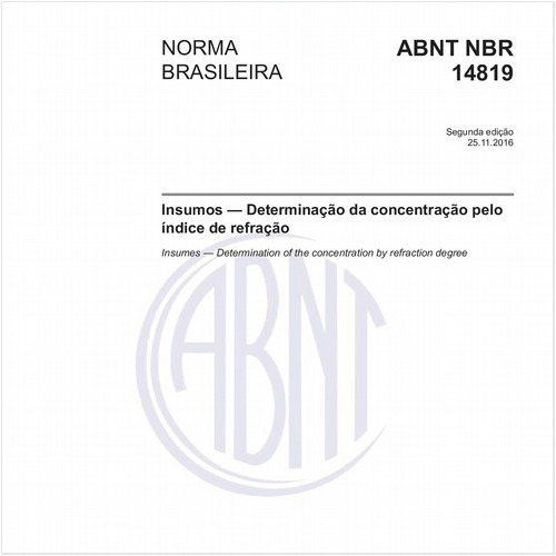 Insumos — Determinação da concentração pelo índice de refração