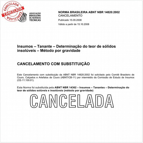 Insumos - Tanante - Determinação do teor de sólidos insolúveis - Método por gravidade