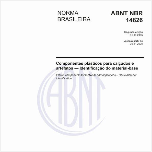 Componentes plásticos para calçados e artefatos - Identificação do material-base