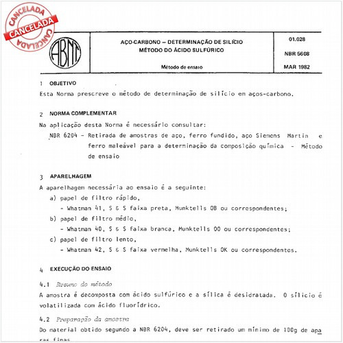 Aço-carbono - Determinação de silício - Método do ácido sulfúrico