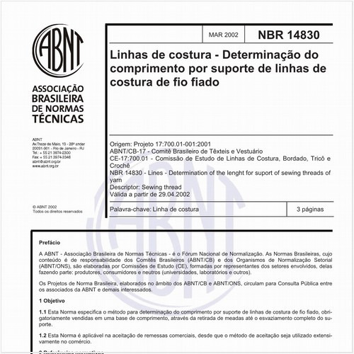 Linhas de costura - Determinaçção do comprimento por suporte de linhas de costura de fio fiado