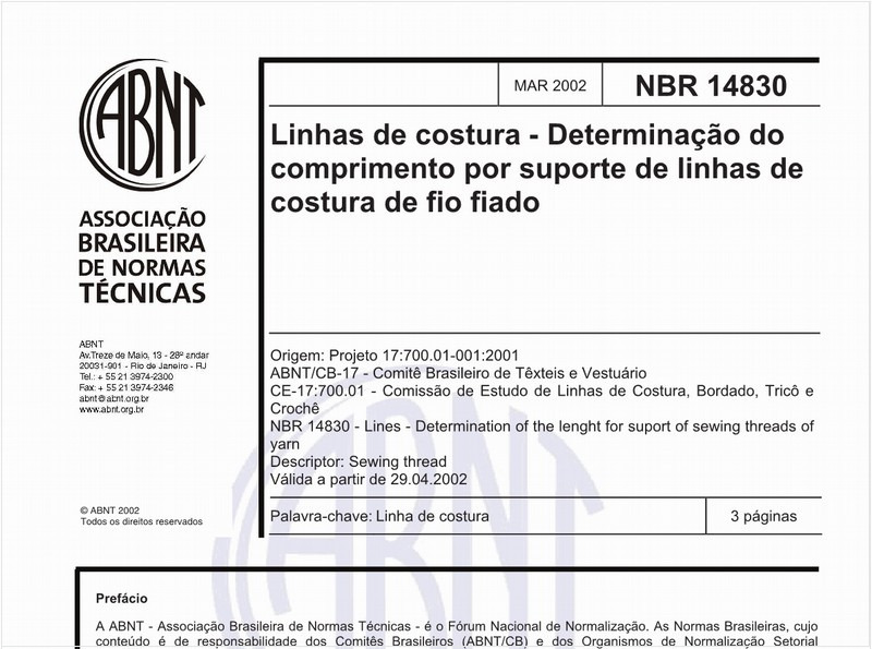Linhas de costura - Determinaçção do comprimento por suporte de linhas de costura de fio fiado