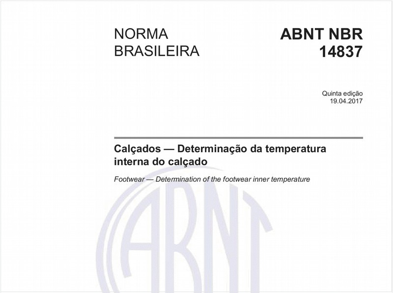 Calçados — Determinação da temperatura interna do calçado