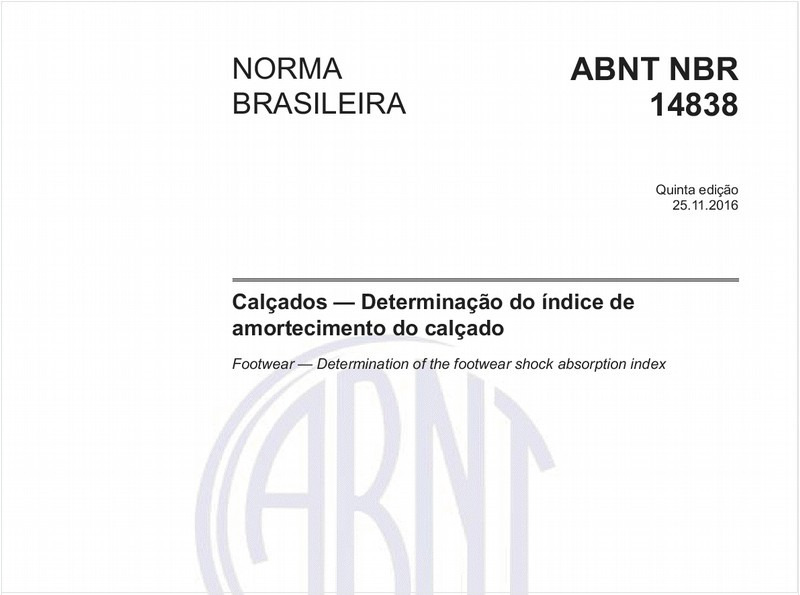 Calçados — Determinação do índice de amortecimento do calçado