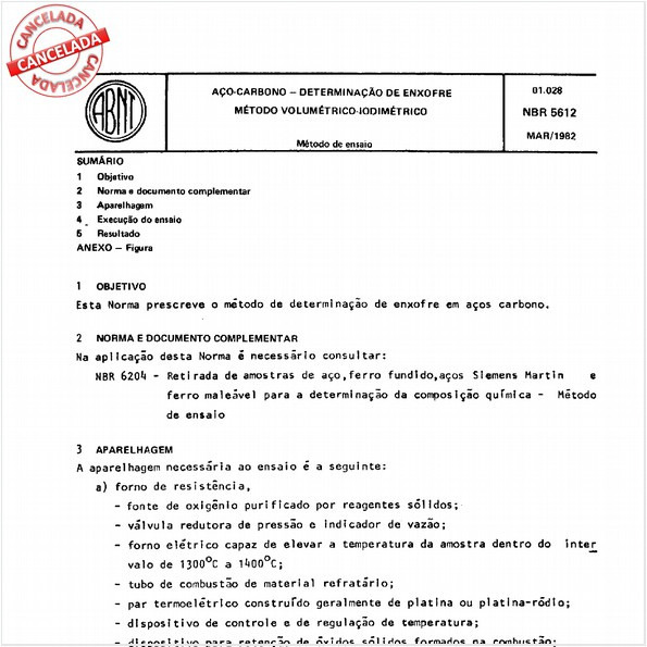 Aço-carbono - Determinação de enxofre - Método volumétrico-iodimétrico
