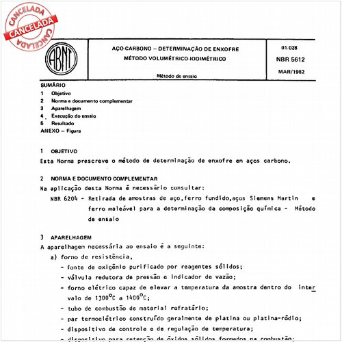 Aço-carbono - Determinação de enxofre - Método volumétrico-iodimétrico