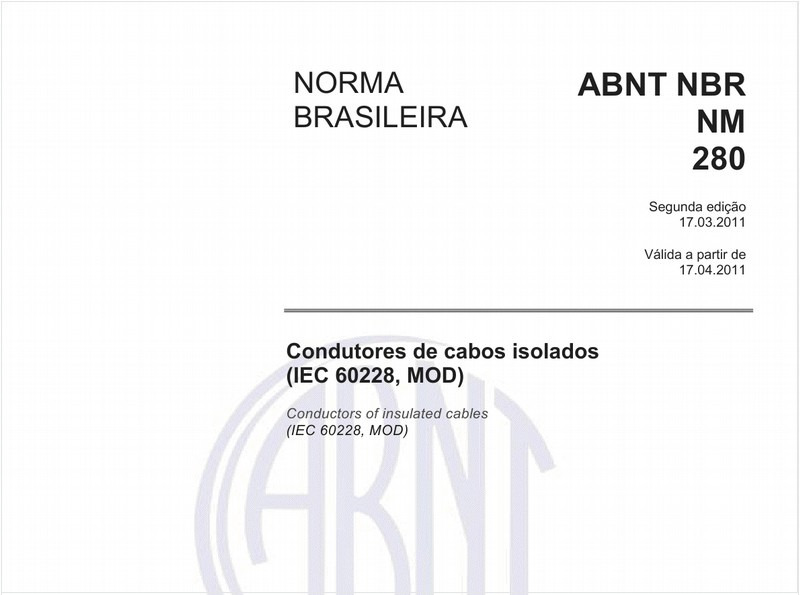 Condutores de cabos isolados (IEC 60228, MOD)