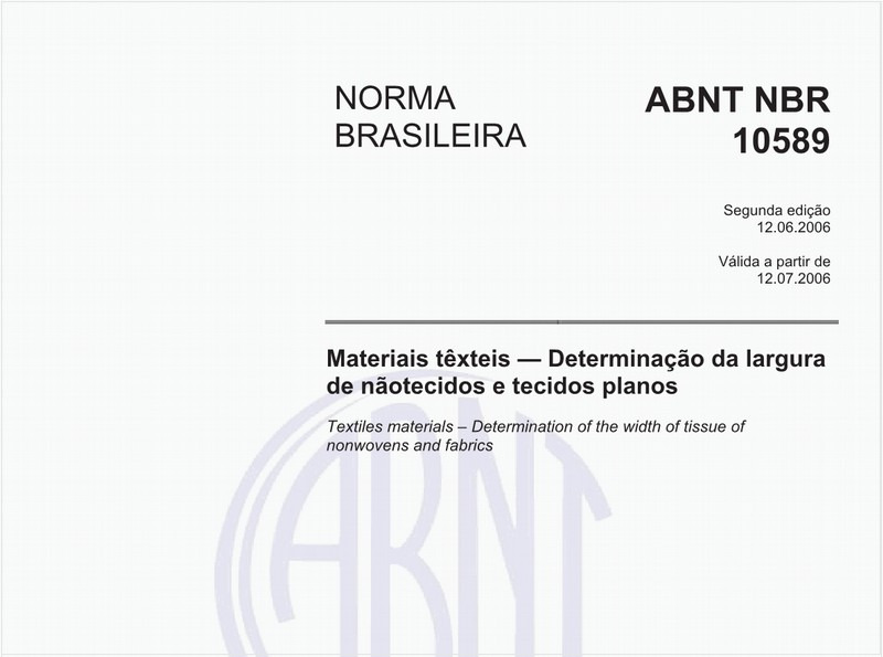 Materiais têxteis - Determinação da largura de não-tecidos e tecidos planos