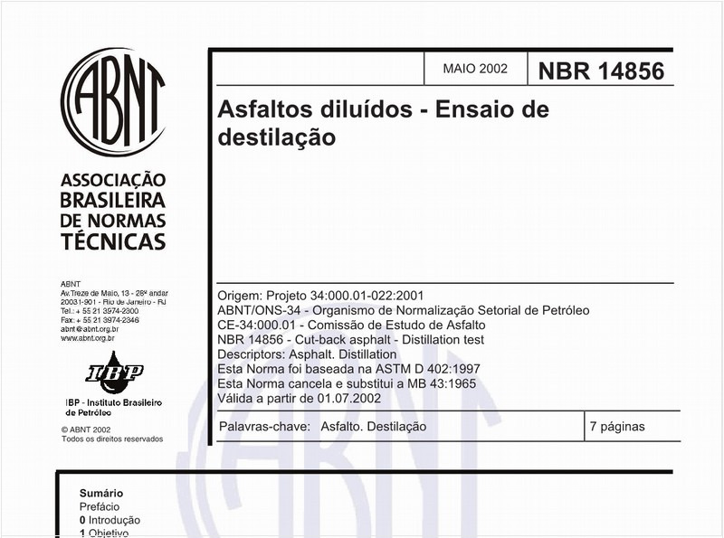 Asfaltos diluídos - Ensaio de destilação