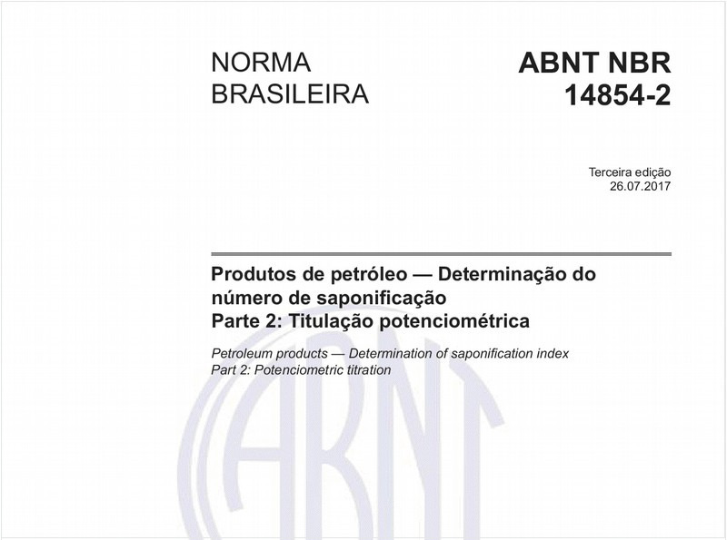 Produtos de petróleo — Determinação do número de saponificação - Parte 2: Titulação potenciométrica
