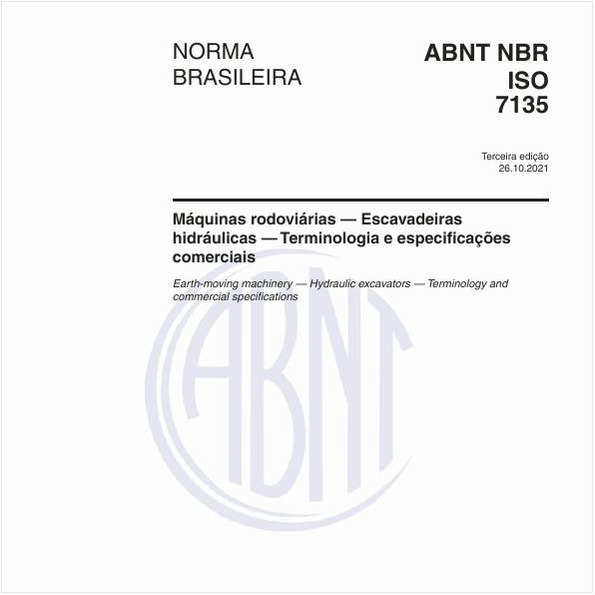 Máquinas rodoviárias — Escavadeiras hidráulicas — Terminologia e especificações comerciais