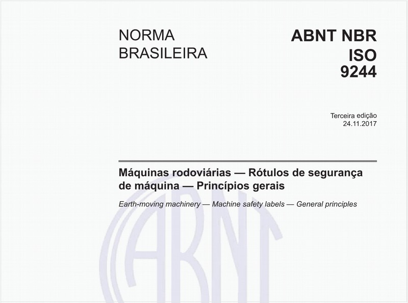Máquinas rodoviárias — Rótulos de segurança de máquina — Princípios gerais