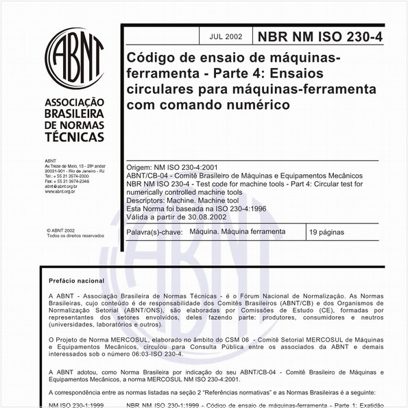 NBRNM-ISO230-4 de 07/2002