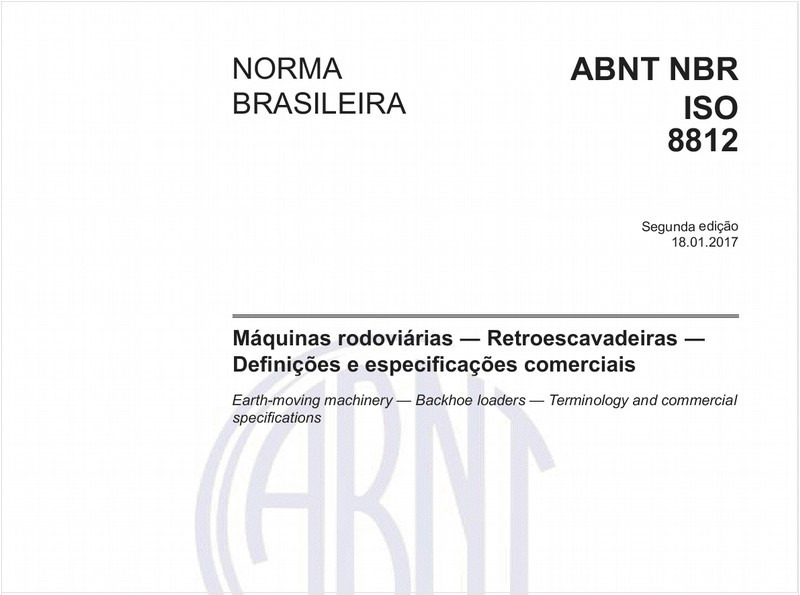 Máquinas rodoviárias - Retroescavadeiras - Definições e especificações comerciais