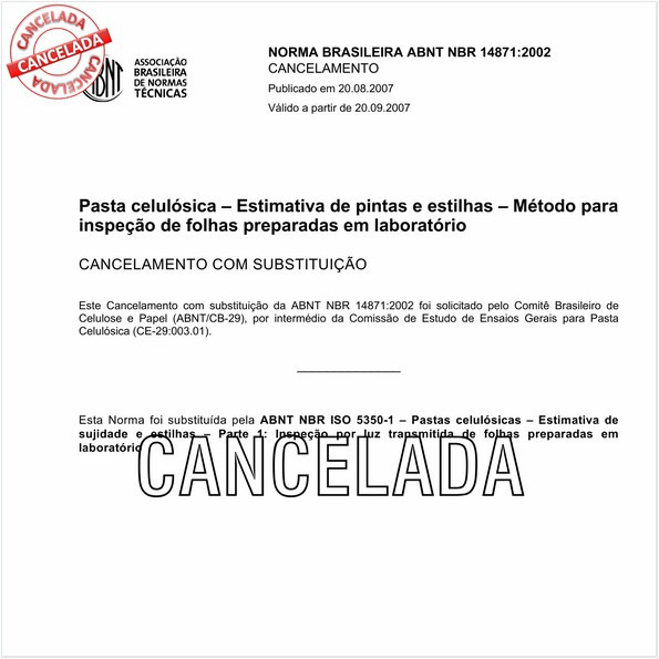 Pasta celulósica - Estimativa de pintas e estilhas - Método para inspeção de folhas preparadas em laboratório