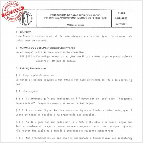 Ferrocromo de baixo teor de carbono - Determinação do cromo - Método do persulfato