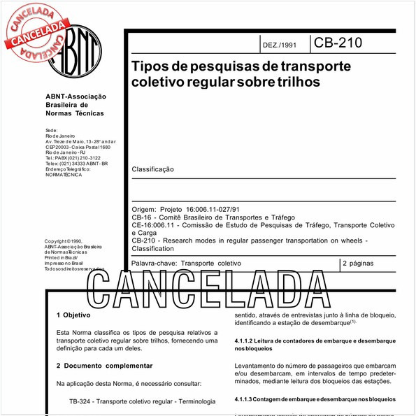 Tipos de pesquisas de transporte coletivo regular sobre trilhos