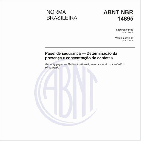 Papel de segurança - Determinação da presença e concentração de confetes