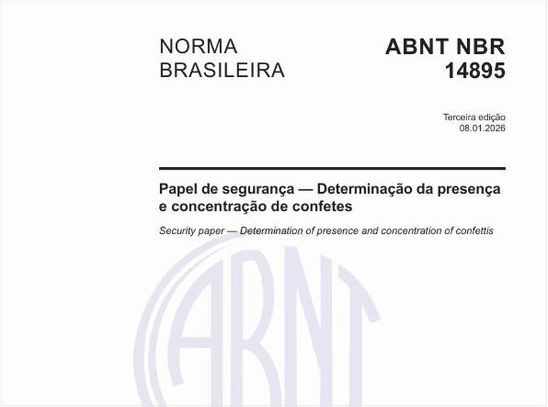 Papel de segurança — Determinação da presença e concentração de confetes