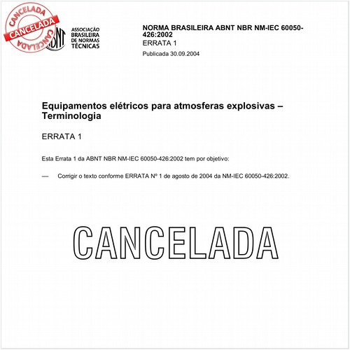 Equipamentos elétricos para atmosferas explosivas - Terminologia